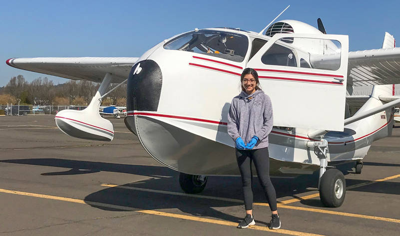 Stuti Dahal, senior at Auburn Mountainview High School, Auburn, Wash. She is the recipient of two Museum 2020 scholarships: for flight training and post-secondary education. Photo courtesy The Museum of Flight.