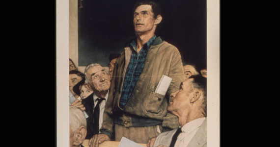 Freedom of Speech, by Norman Rockwell; From Wikimedia Commons, the free media repository. This media is available in the holdings of the National Archives and Records Administration, cataloged under the National Archives Identifier (NAID) 513536.