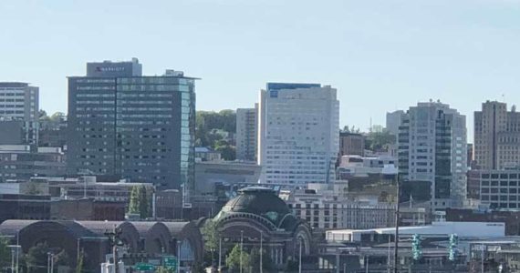 Many cities use the term “city on a hill”. They usually mean a city on top of a hill, but Tacoma is literally a city on the side of a hill. (Photo by Morf Morford)