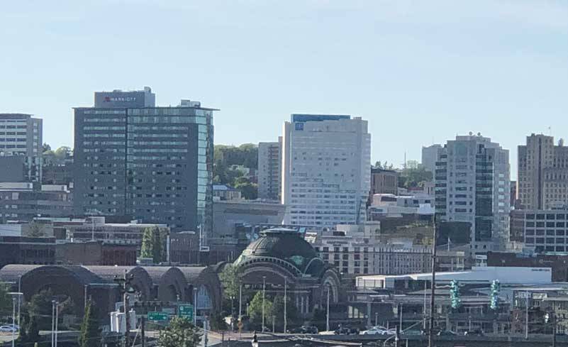 Many cities use the term “city on a hill”. They usually mean a city on top of a hill, but Tacoma is literally a city on the side of a hill. (Photo by Morf Morford)