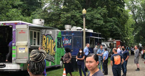 In what was both a familiar and disorienting experience, food trucks were at a public event in a public park. It was a simple reminder of what was and, we all hope, will be. (Photo by Morf Morford)