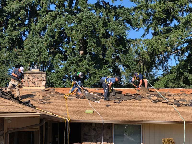 Roofers in training get the job done. (Photo by Morf Morford)