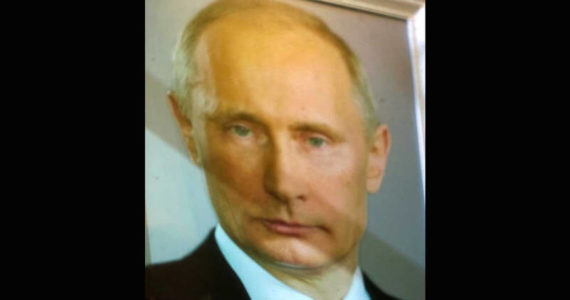 Russia’s President Putin dominated global headlines in the final days of February as the world wondered what he wanted and what he was willing to pay to get it. The diagonal line across the face is an accidental shadow. Or is it? (Photo by Morf Morford)