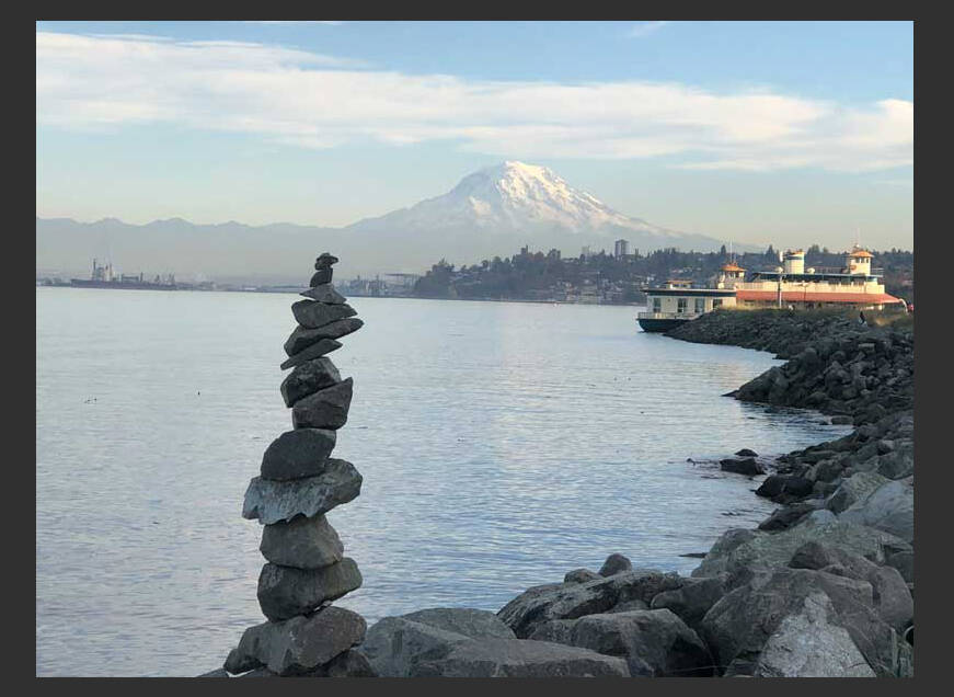 From stones to the sea to the mountain, the views from Point Ruston are always memorable.(Photo by Morf Morford)