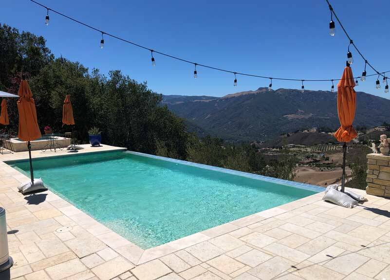 The view from the pool. Known as an infinity pool, this pool hangs over the hillside as it connects land and sky. (Photo by Morf Morford)