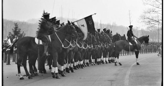 Mounted Buffalo Soldiers at an unidentified ceremony at the U.S. Military Academy at West Point. (404-WS-6-5465-3) Image courtesy National Archives