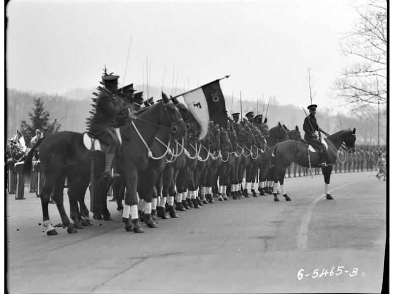 Mounted Buffalo Soldiers at an unidentified ceremony at the U.S. Military Academy at West Point. (404-WS-6-5465-3) Image courtesy National Archives