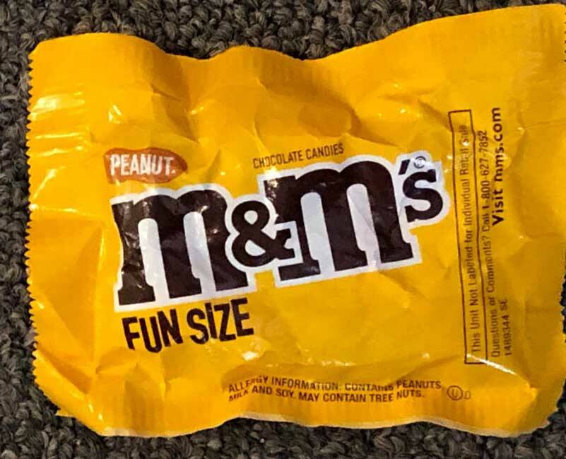 Who of us would have suspected that the familiar M&Ms would be a threat to the youth of America? When I was young, we ate candy with a cavalier attitude and didn’t need to be told that candies were made of chocolate and (sometimes) peanuts. And “fun” did not come in sizes. (Photo by Morf Morford)