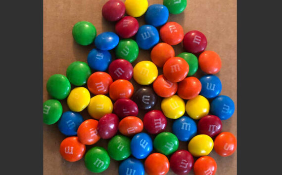 Apparently the ever-diligent Tucker Carlson was right. If you look closely, you can see that some Ws (for Woke) have been mixed-in with the Ms on these once familiar all-American candies. Some even look like the letter E - and you know what that stands for. (Photo by Morf Morford)