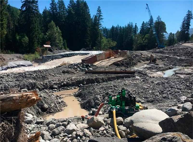 View of construction work being done on the Electron Dam bypass channel (File Photo); <em>Image courtesy Department of Ecology</em>