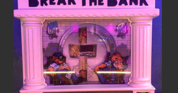 This scene from a video game captures much of our ambiguity about banks. From the sleeping guards to the invitation to “break the bank”, the implication is that any given bank is not as careful with our assets as we might be. (Photo by Morf Morford)