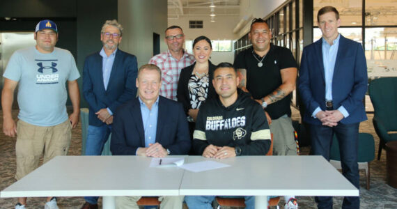 Photo caption: (Front row from left to right) Port of Seattle Executive Director Steve Metruck, Tribal Chair Jaison Elkins. (Back row from left to right) Tribal Council member Leeroy Courville, Port of Seattle Commissioner Fred Felleman, Tribal Council member Louie Ungaro, Port Commissioner Toshiko Hasegawa, Tribal Council Vice Chair Donny Stevenson, and Port of Seattle Commissioner Ryan Calkins. Image courtesy Port of Seattle