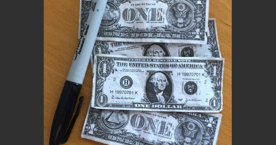 The once “almighty” dollar is shrinking in importance and maybe even relevance. How many of us use cash on a regular basis? Is that good, or bad, for an economy? (Photo by Morf Morford)