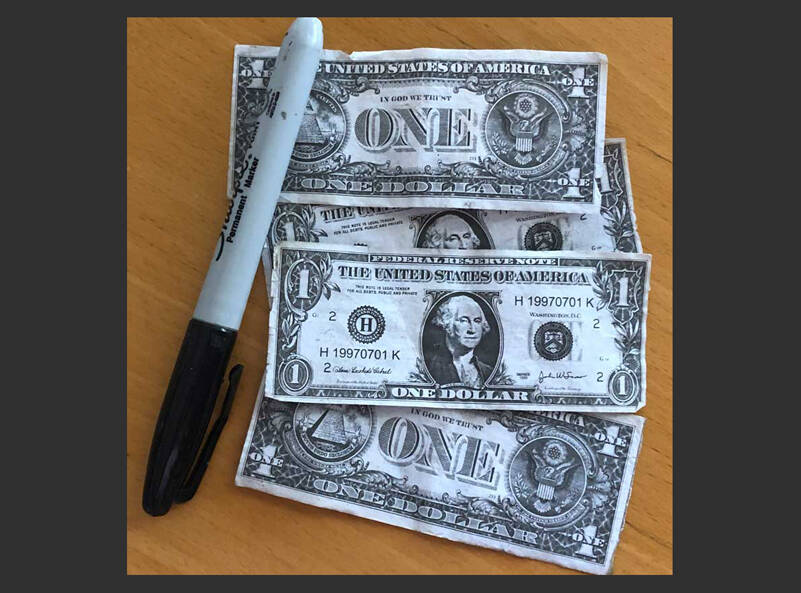 The once “almighty” dollar is shrinking in importance and maybe even relevance. How many of us use cash on a regular basis? Is that good, or bad, for an economy? (Photo by Morf Morford)