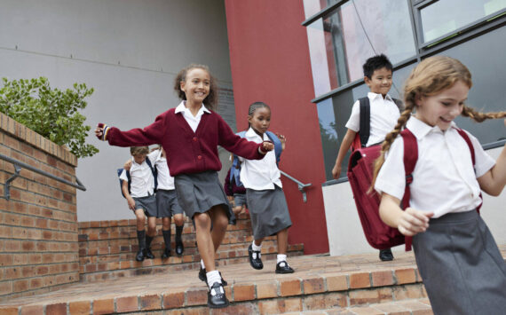 Children at modern school facility. (Getty Images)