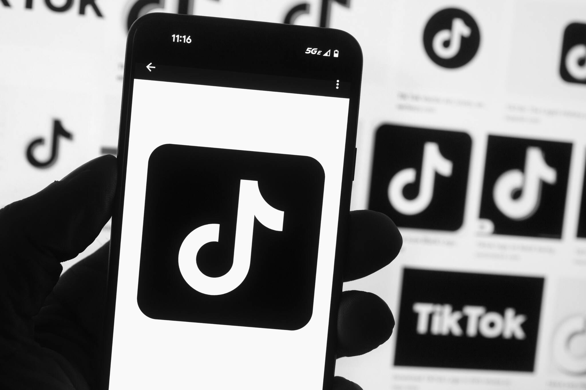 AP file photo
TikTok logo is displayed on a mobile phone in front of a computer screen.
