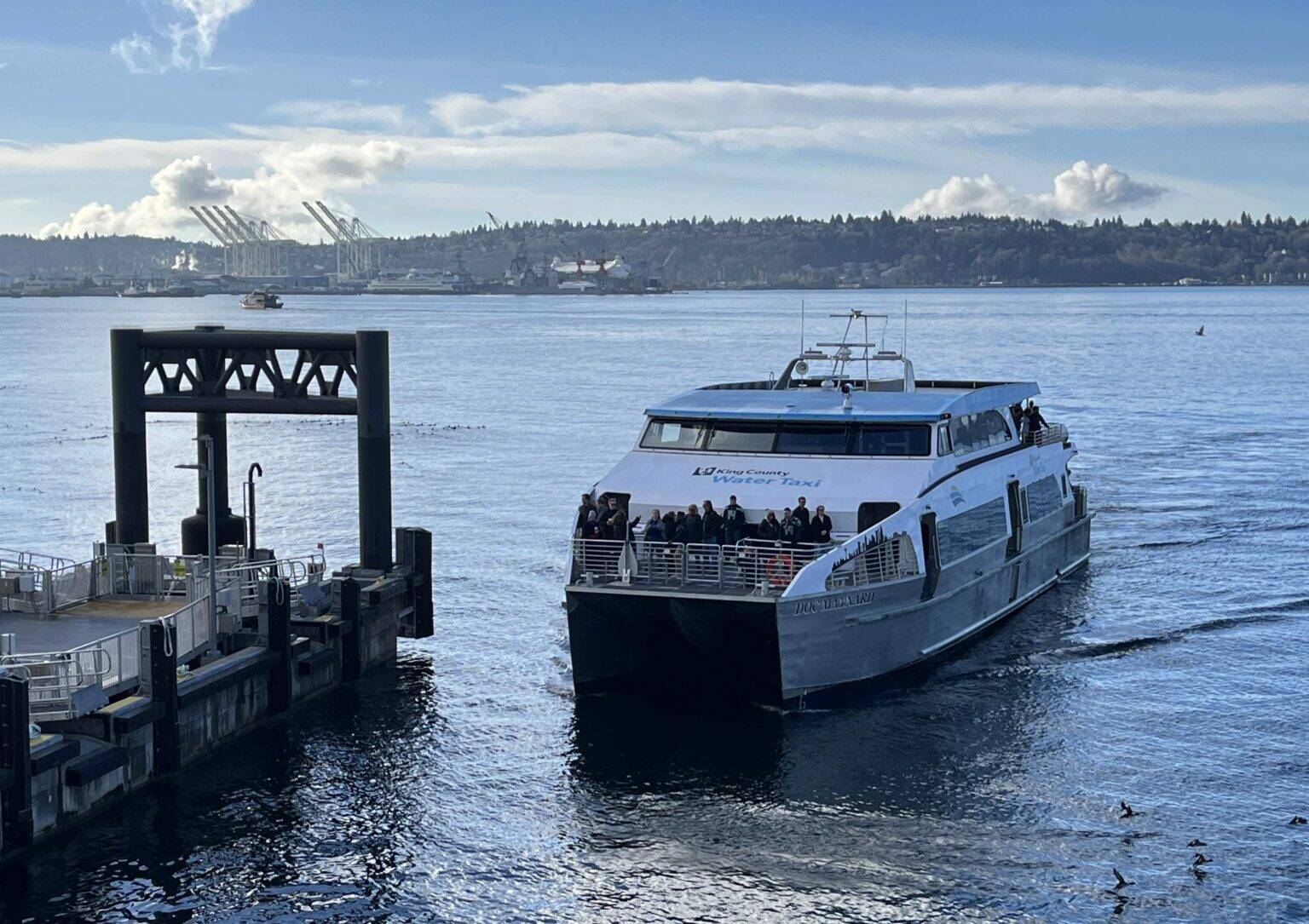 Photo courtesy of Tom Banse
Some Vashon Island ferry commuters are making their workweek roundtrips to downtown Seattle via the King County Water Taxi until Washington State Ferries restores full service.