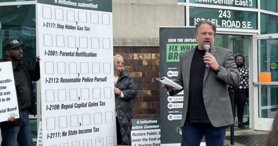 Jerry Cornfield / Washington State Standard
Brian Heywood, founder of Let’s Go Washington, the political committee behind initiatives on the ballot in Washington state in November 2024.