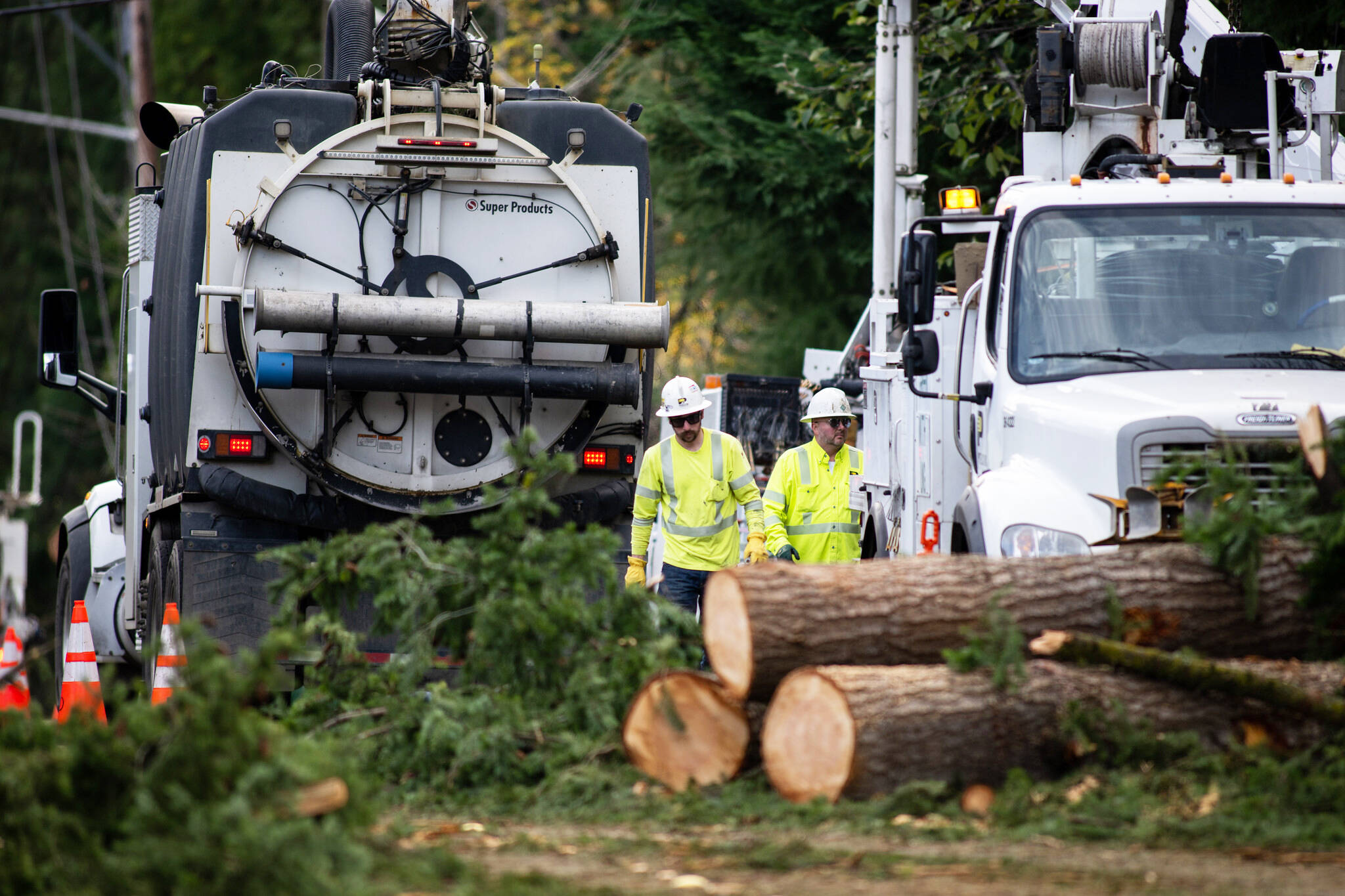 PSE crews deal with fallen trees from the Nov. 19-20 windstorm that struck Western Washington. COURTESY PHOTO