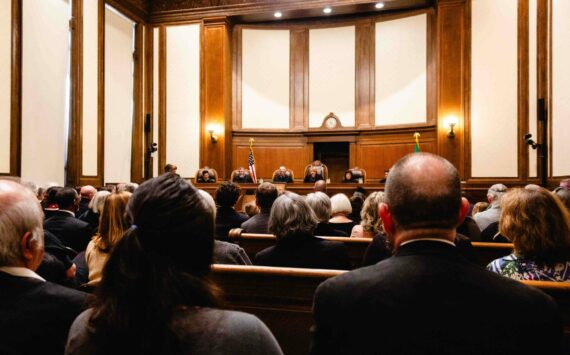 Photo by Jacquelyn Jimenez Romero/Washington State Standard 
The Washington State Supreme Court hosted a memorial for Justice Susan Owens on Thursday, May 8, 2025. Owens passed away in March.