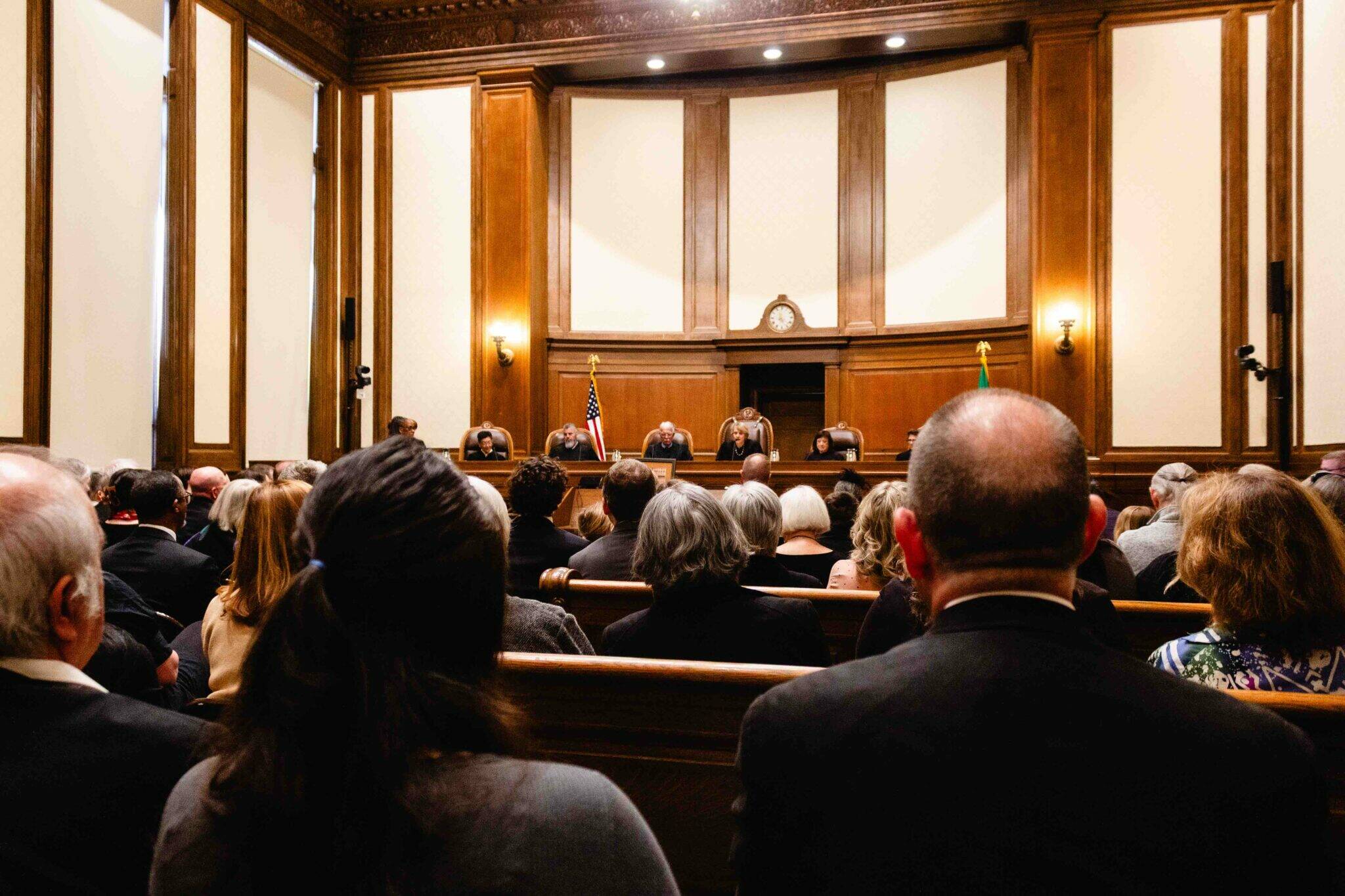 Photo by Jacquelyn Jimenez Romero/Washington State Standard 
The Washington State Supreme Court hosted a memorial for Justice Susan Owens on Thursday, May 8, 2025. Owens passed away in March.