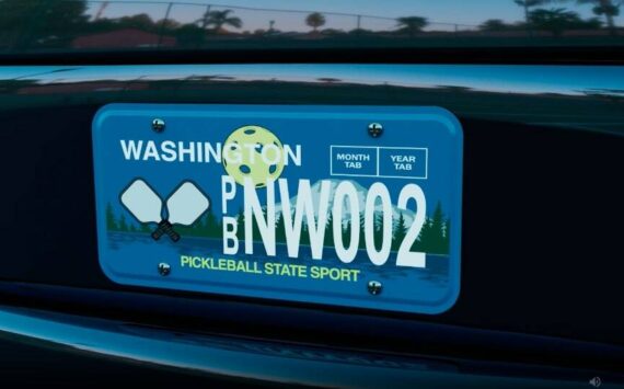 Washington’s pickleball license plate. Screenshot courtesy of Seattle Metro Pickleball Association