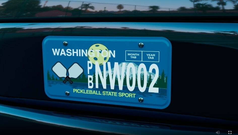 Washington’s pickleball license plate. Screenshot courtesy of Seattle Metro Pickleball Association