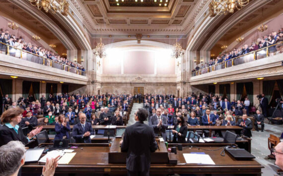 File photo 
The Washington State Legislature convenes for a joint session for a swearing-in ceremony of statewide elected officials and Governor Bob Ferguson’s inaugural address, March 15, 2025.