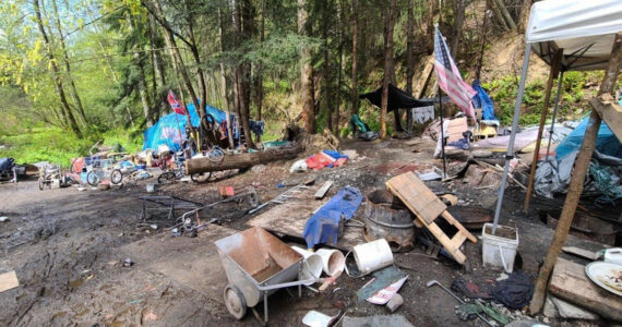 Homeless encampment at the Green River. File photo