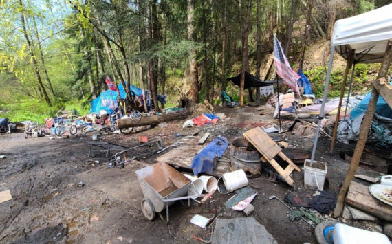Homeless encampment at the Green River. File photo