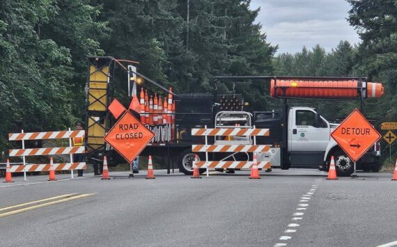 Photo by Ray Miller-Still/Sound Publishing
The White River Bridge is hoped to be open by mid- to late-September.