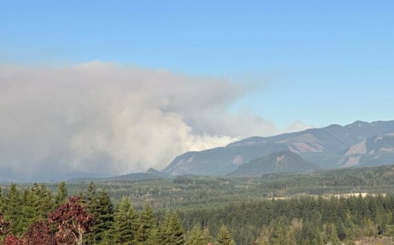 Smoke from the 2022 Loch Katrine Wildfire, burning 13 miles outside North Bend, WA. Photo courtesy of Calder Productions