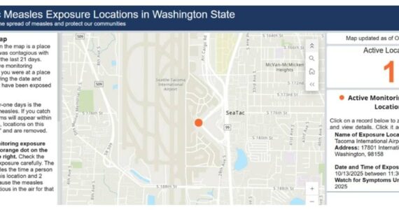 A look at the Department of Healths measles tracker. Screenshot