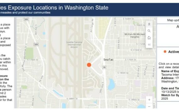 A look at the Department of Health’s measles tracker. Screenshot