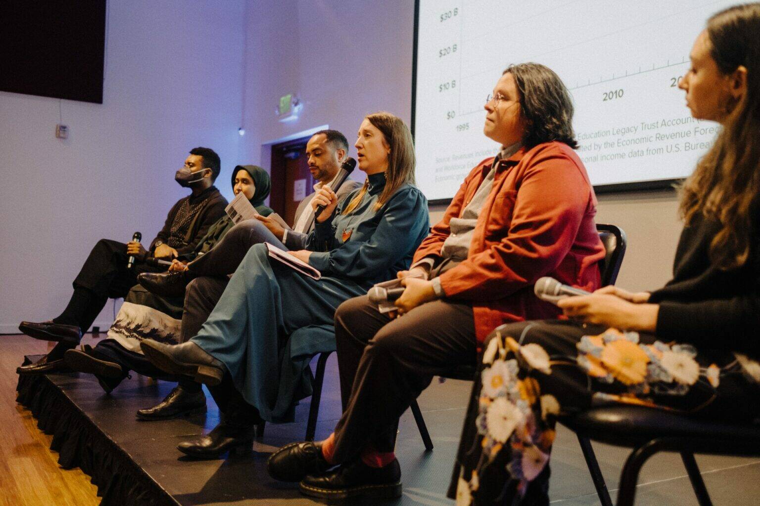 Washington state Sen. Noel Frame, D-Seattle, makes remarks during a Washington State Budget and Policy Center panel discussion on Nov. 12, 2025. Photo courtesy of Washington State Budget and Policy Center