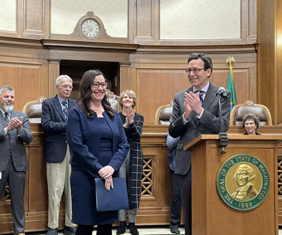 Washington Gov. Bob Ferguson appointed Colleen Melody to the state Supreme Court on Nov. 24, 2025. Melody, who leads civil rights division of the state Attorney General’s Office, will assume her seat following the retirement of Justice Mary Yu at the end of the year. (Photo by Jerry Cornfield/Washington State Standard)