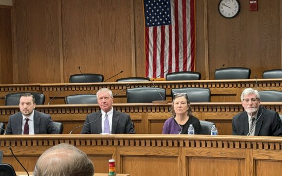 From left to right: Rep. Travis Couture, Sen. Chris Gildon, Sen. June Robinson, and Rep. Timm Ormsby speak during the general fund budget panel at the 2026 legislative session preview Jan. 9. Photo by Cassie Diamond