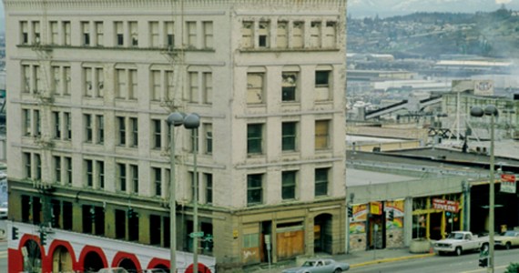 A Historic photo of the Luzon Building in downtown Tacoma. (COLUMBIA CORNERSTONE DEVELOPMENT COMPANY PHOTO COLLECTION 2008-7, COURTESY OF WEYERHAEUSER ARCHIVES)