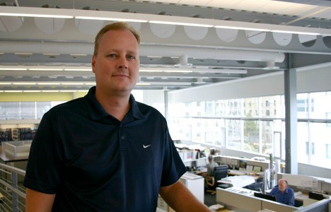 "[Pacific Plaza] is really a preservation project," says BLRB Architects' Senior Associate Dave Pool. "We're keeping the existing structure and shrouding it in a skin." (PHOTO BY TODD MATTHEWS)