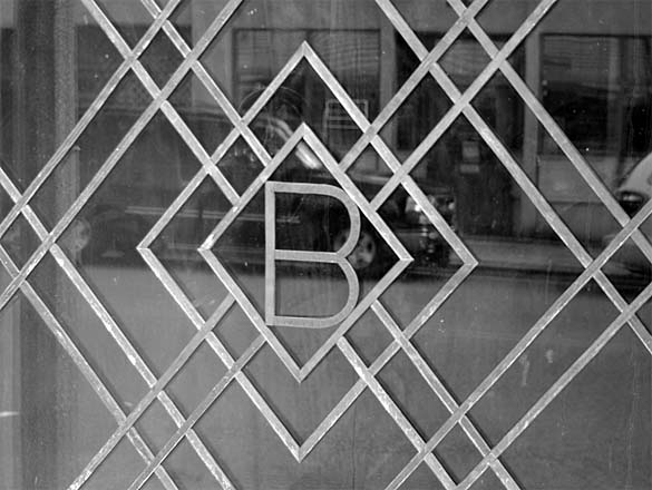Nikolich recreated the original front door, complete with geometric metal work that frames a giant "B" for Buckley. (PHOTO BY TODD MATTHEWS)