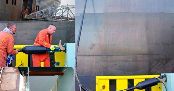 State and federal officials joined Port of Tacoma and Totem Ocean Trailer Express, Inc., officials Wednesday to flip the switch on the Pacific Northwest's first cargo ship shore power. Sparked by an EPA grant worth nearly $1.5 million, two TOTE cargo ships will now plug into electrical power and shut down diesel engines while docked during weekly calls at their Tacoma terminal. The $2.7 million shore power project will reduce diesel and greenhouse gas emissions by up to 90 percent during TOTE's 100 ship calls each year in Tacoma. That equals about 1.9 tons of diesel particulates and 1,360 tons of greenhouse gas emissions each year. (PHOTOS COURTESY PORT OF TACOMA)
