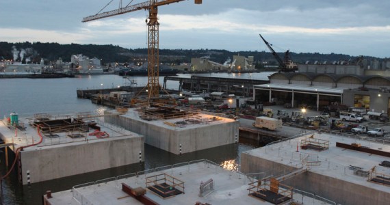 SR 520 Pontoons: Skilled crews, high tides help move major project through Tacoma tide flats