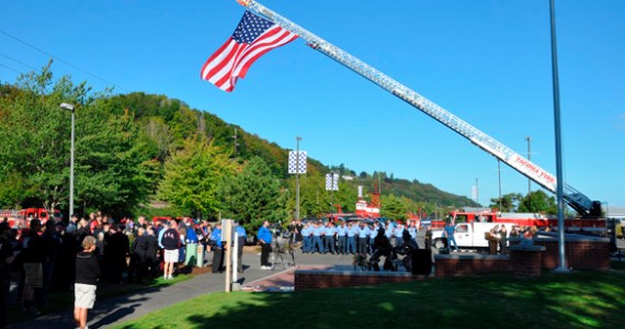 The Tacoma Fire Department honored the victims of 9/11 at a public remembrance ceremony Tuesday morning at the Firefighter's Memorial along Ruston Way in Tacoma. (PHOTO COURTESY TACOMA FIRE DEPARTMENT)