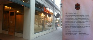 A Tully's Coffee Shop on Pacific Avenue in downtown Tacoma is now closed. (PHOTOS BY TODD MATTHEWS)