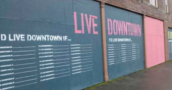 A vacant building in the heart of downtown Tacoma will soon boast an artistic mural that aims to promote the city center. (PHOTO COURTESY DOWNTOWN ON THE GO)