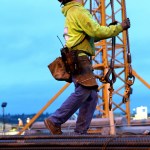 Iron workers carefully unloaded a shipment of rebar onto the site where they will be tied together as part of the third cycle of pontoons for the new SR-520 floating bridge. (PHOTO COURTESY WASHINGTON STATE DEPARTMENT OF TRANSPORTATION)