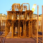 Hand-crafted rebar cages await installation into the third cycle of pontoons being built in Tacoma. This photo was taken while the second cycle was being prepared for float-out Monday morning. (PHOTO COURTESY WASHINGTON STATE DEPARTMENT OF TRANSPORTATION)