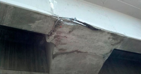 The Washington State Department of Transportation closed the westbound lanes of State Route 16 and the Olympic Drive overpass Sunday for several hours after a semi truck carrying an oversized load hit the bridge's bottom girder. (PHOTO COURTESY WASHINGTON STATE PATROL)