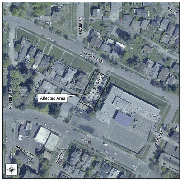 The site of Mr. Dahl Drive. (IMAGE COURTESY CITY OF TACOMA)