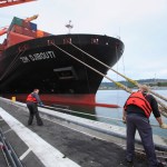 The ZIM Djibouti, the largest container ship ever to call in Tacoma, arrived at the Port of Tacoma on July 10. (PHOTO COURTESY PORT OF TACOMA)
